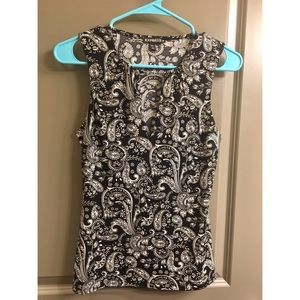 Express black and white printed top